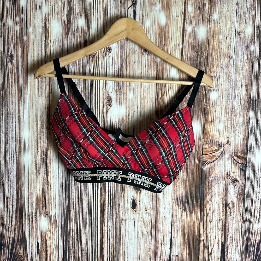 Victoria Secret Pink Wear Everywhere Plaid Bra 36DD